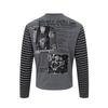 Pánské bavlněné tričko s dlouhým rukávem a grafickým potiskem Streetwear Ležérní top s kulatým výstřihem Podzim