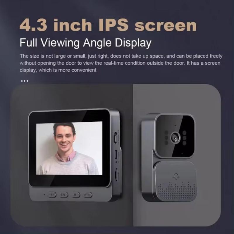 Video Doorbell System, 1080P HD Video Doorbell with HiFi Mic for Home Secuirty, 8 MP 70 ° Lens, Two Way Intercom Battery Powered
