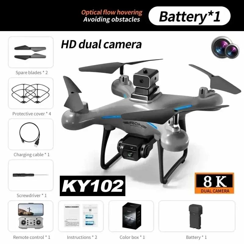 KY102 RC Drohne 8K Professionelle Dual-Kamera Luftaufnahme 360° Quadcopter Hindernisvermeidung Optischer Fluss Luftaufnahme Drohnen Spielzeug