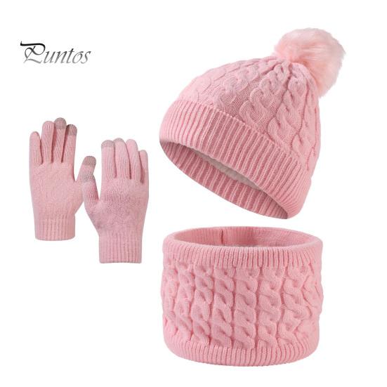 

Комплект из 3 предметов: шапка, шарф и перчатки, толстая вязаная теплая шапка, перчатки, скрученная текстура, эластичные перчатки для сенсорного экрана, защита ушей, ветрозащита, зимняя одежда для отдыха на открытом воздухе розовый