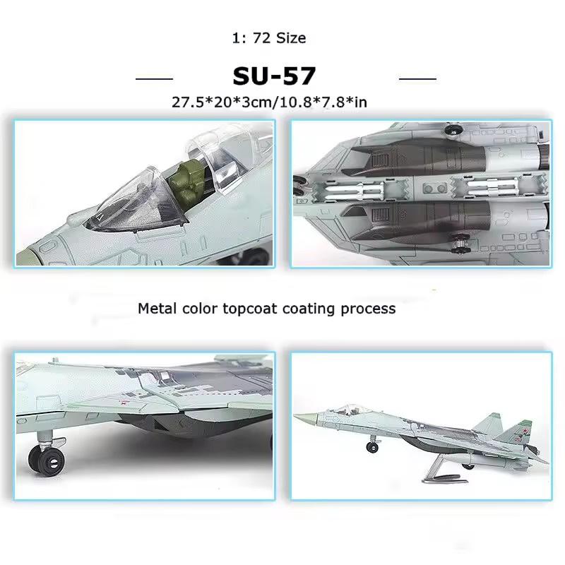 1/72 Scale SU-57 Fighter Jet Quick Build Model Kit Plastic Millitary Jet Toy Gift for Adults and Kids