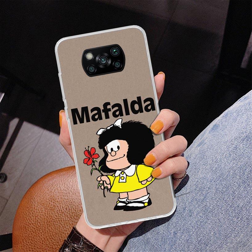 Funda de Teléfono de Dibujos Animados Mafalda Para Xiaomi Poco X7 X6 X5 Pro F7 Ultra Redmi 15C 15 13C 13 12C 12 10 10A 10C 9 9A 9C 9T Cubierta Poco X7