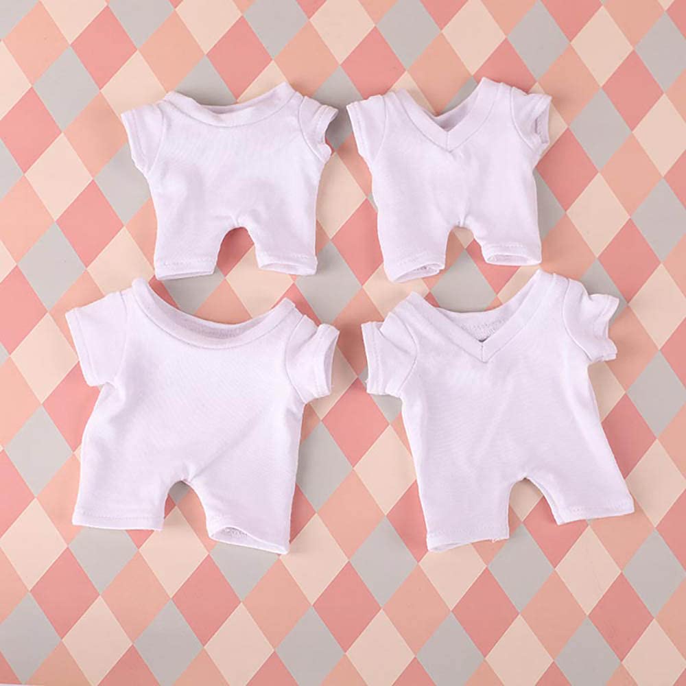 niannyyhouse 20cm Doll Clothes, Cotton Doll Clothes, Strong Stretchy Base Coat, Stain-Resistant, Round Neck, Bodysuit, Dress-Up, for Plush Toys