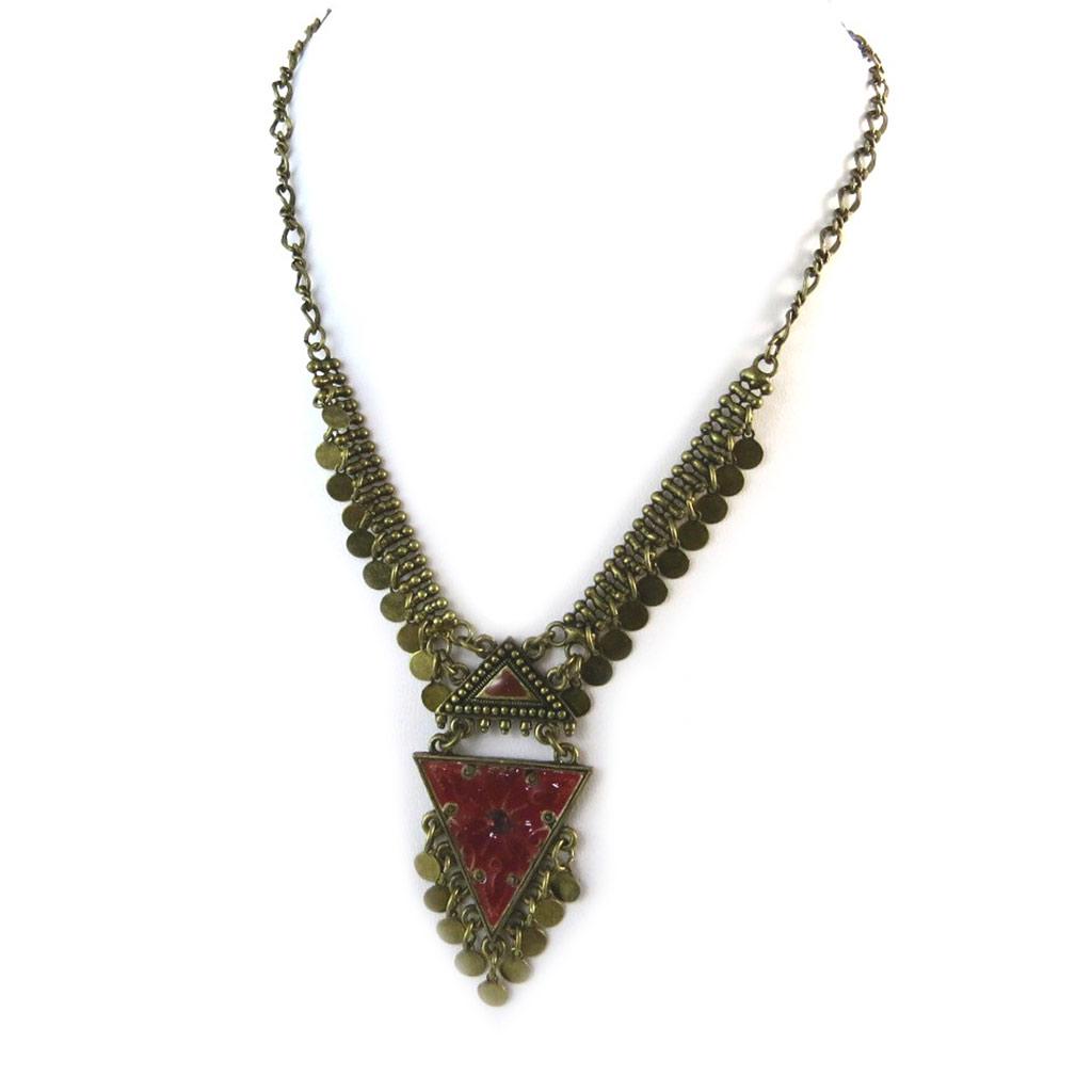 Les Trésors De Lily [D3935] - Red 'Luxor' Designer Necklace