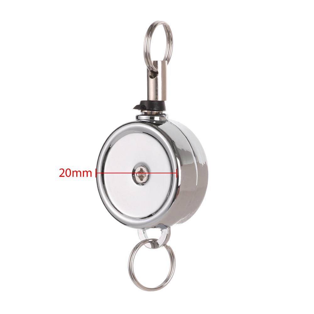 Key Ring ID Lanyard Keychain Belt Metal Badge Holder Retractable ID Card Badge Reel Chrome Work Card Keychain