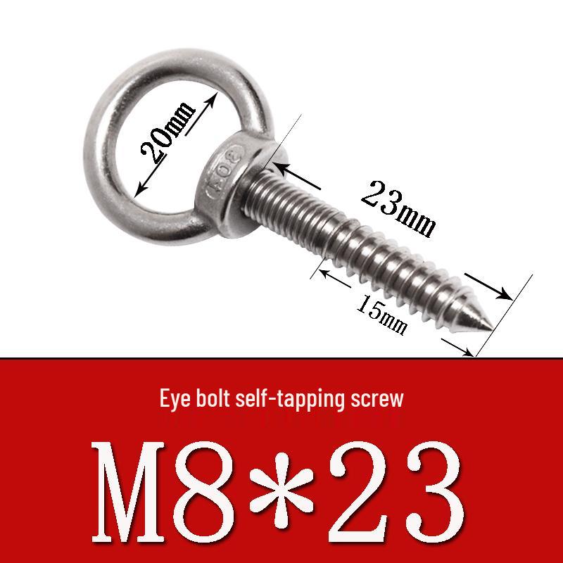 Stainless Steel 304 Eye Bolt, Self-Tapping Screw Eyelet, Butterfly Hand-Tight Self-Sheep Horn Nails