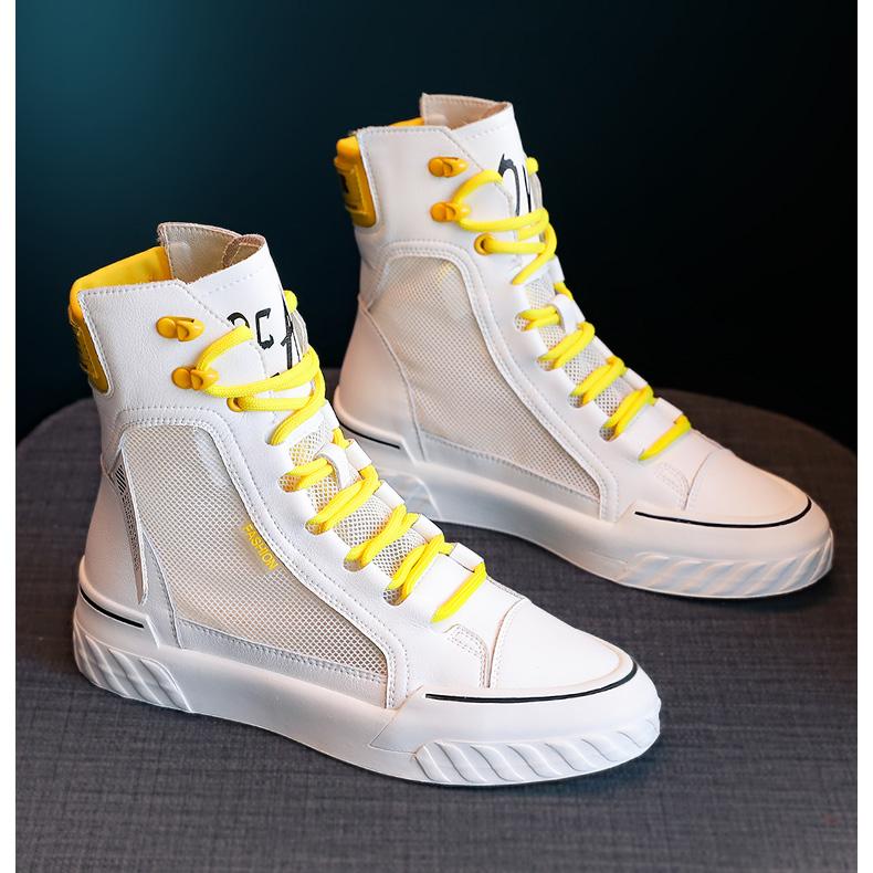 

Ботинки Martin, новинка 2022 года, женская обувь, летние тонкие удобные короткие сапоги 40 белый/жёлтый