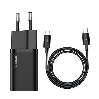 Super Si QC PD 25W 3A Fast Wall Charger USBC Cable 1m Black