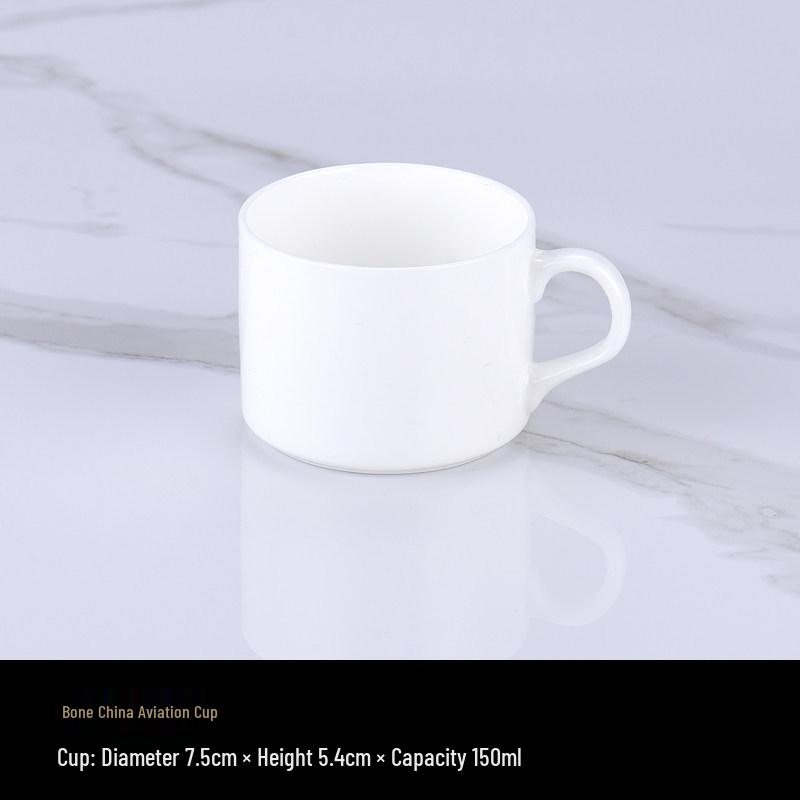 Luxurious Bone China Gold Rim Coffee Cup & Saucer Set - Pure White Ceramic English Style for Hotels and European Coffee Service