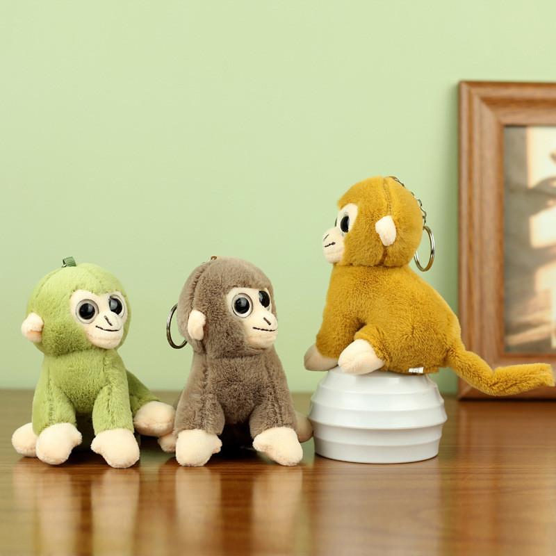 Adorable Small Plush Monkey Toy Soft Golden Snub-nosed Monkey Stuffed Animal Keychain Monkey Decoration For Kids Gift