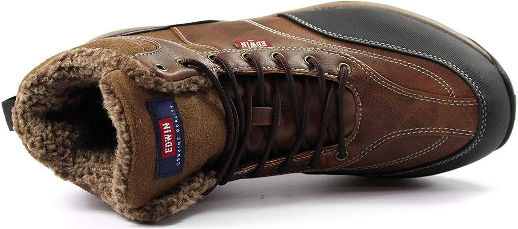 Edwin Sneakers EDS-9120 Men's High-Top (26.5cm, Brown)