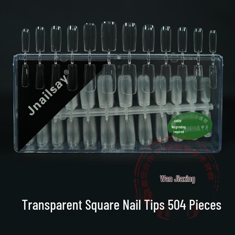 Boxed Nail Art Stickers: 500 Half & Full Cover Transparent Matte French Style Dual-Use Nail Tips