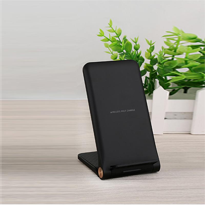 

Складная беспроводная зарядная подставка для Samsung S23/xiaomi Qi Induction Wireless Fast Charge для iPhone 11/12/xs/xr/8 Plus as picture чёрный