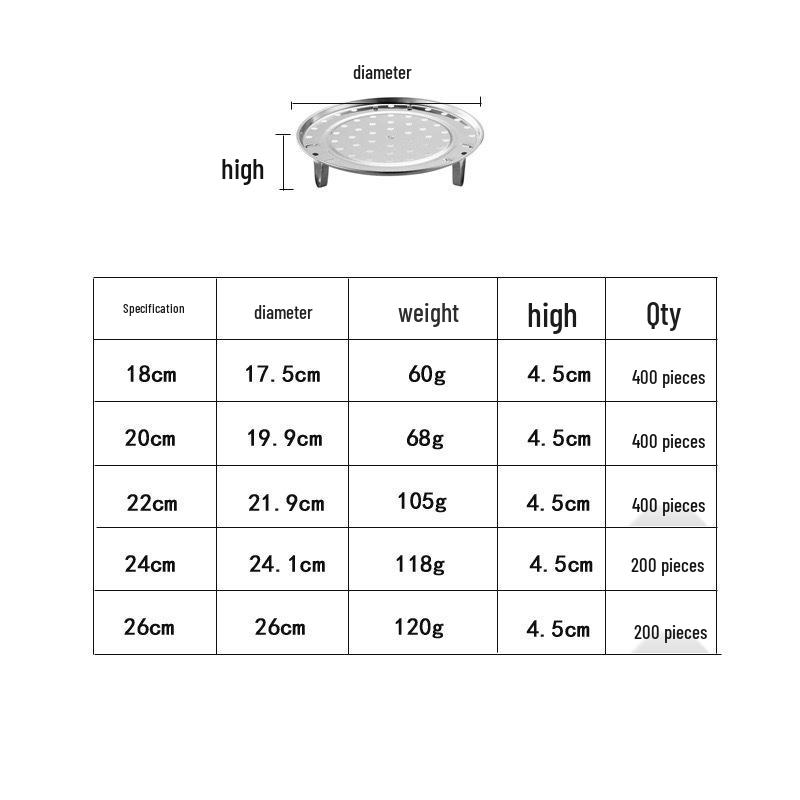 Stainless Steel Multi-Purpose Perforated Steaming Rack with Feet for Dumplings and Rice