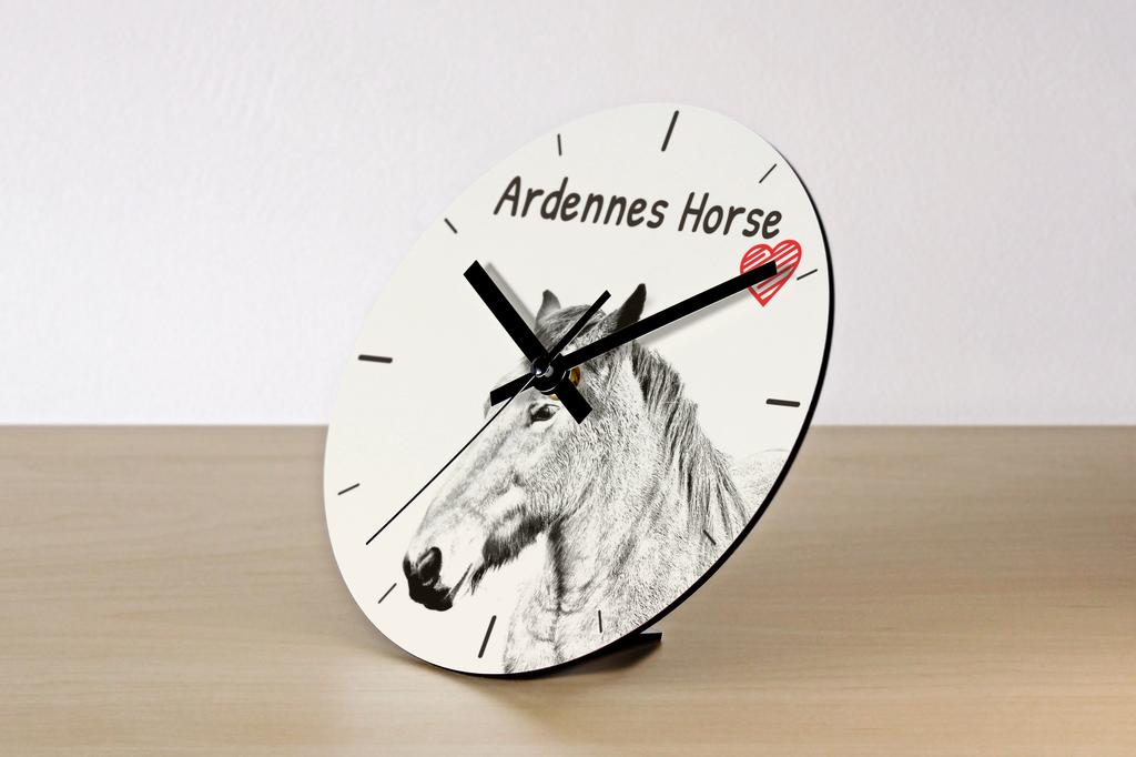 Ardennes Horse – Wall clock with a horse, shelf clock with a print | Art-Dog