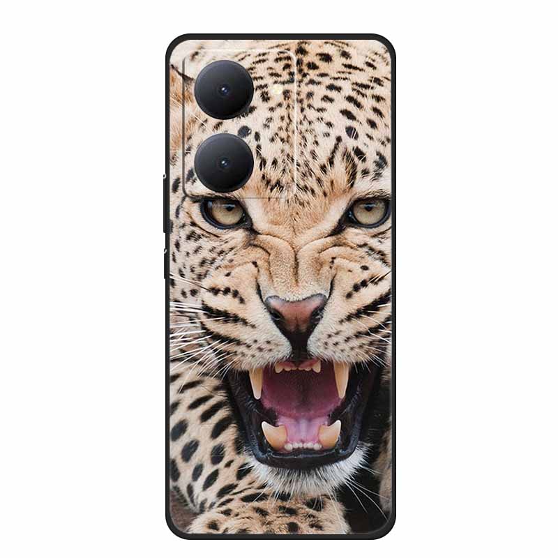 For VIVO Y36 Y78m Y27 5G Case Animals Soft Silicone Back Cover Phone Cases for VIVO Y27 5G VIVOY36 5G 6.64" Cool Wolf Cat Fundas