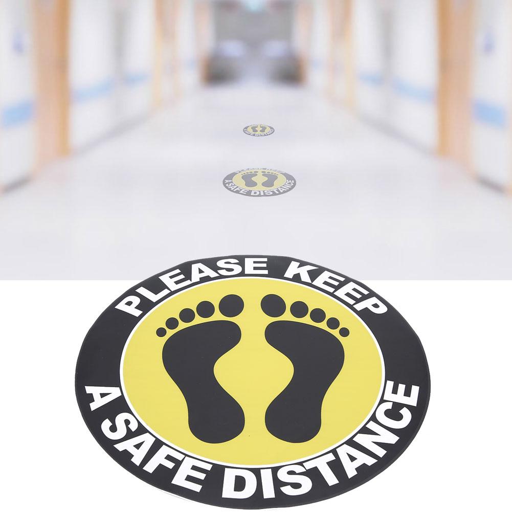 5pcs   Bag Distance Warning Floor Sticker Decal Safety Distance Sign for Store HospitalXG008