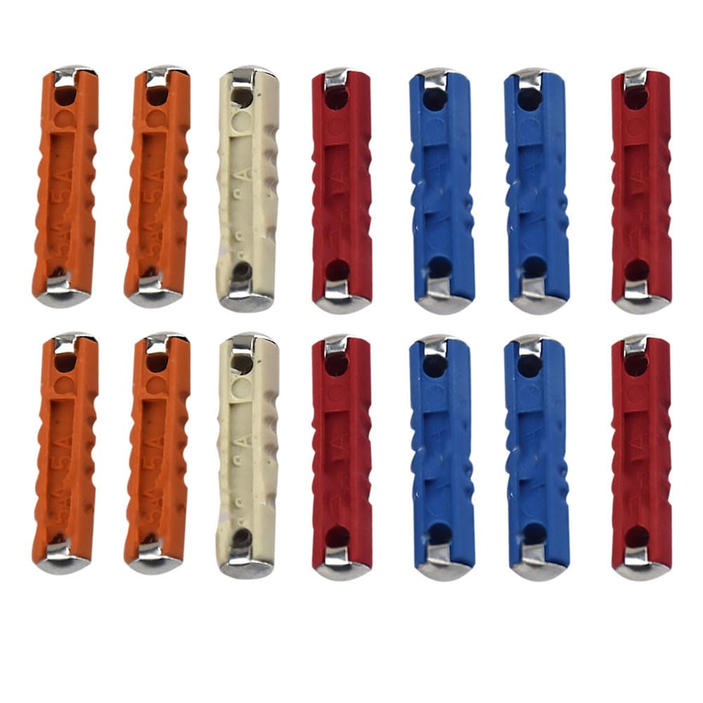 

CHILDWEET 50 шт. Автомобільні запобіжники Торпедні Міні Плоскі запобіжники Маленькі запобіжники з інструментом для зняття, Випадковий колір