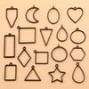 17 Styles Black Alloy Jewelry Charms: Moon, Round, Heart Pendant with Drip Glue Hollow Frame