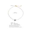 Yhpup Edelstahl Muschel Anhänger Halskette Handgefertigter Schmuck Weiß Grau Kristall Perlenkette Sommer Halsband Günstiger Schmuck