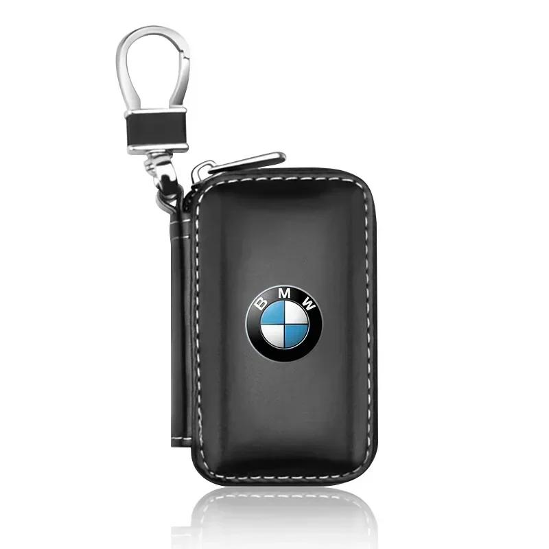 IFBZ1 For BMW Car Keychain Covers Men Key Holder Genuine Leather Car Key Wallets Bag For BMW M Performance M1 M2 M3 M5 M6 F20 F13 F30