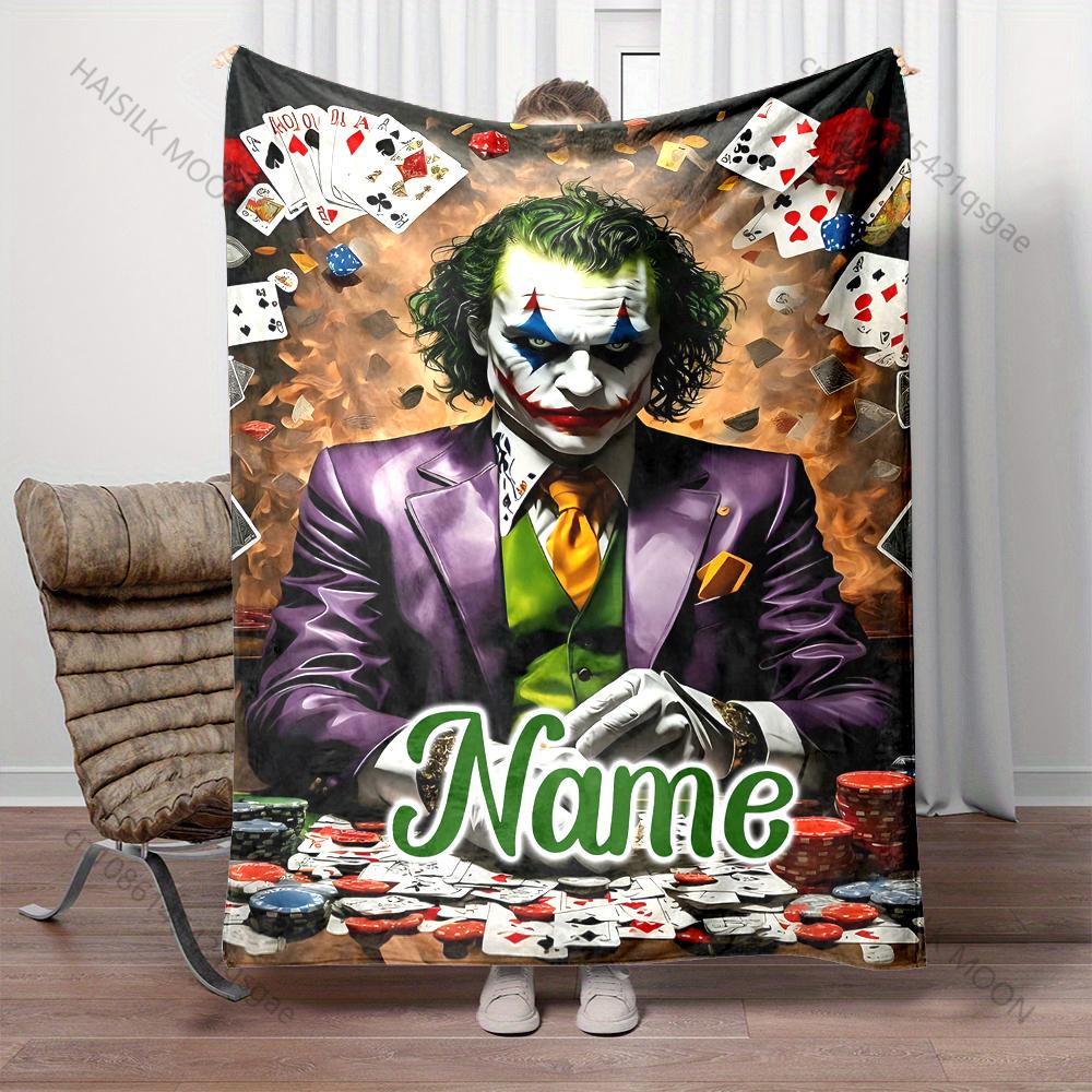 17 Style Custom Name Blanket Joker Movie Printed Blanket Soft And Warm Bedding For Bed Sofa Outdoor Travel Cover Blanket Gifts