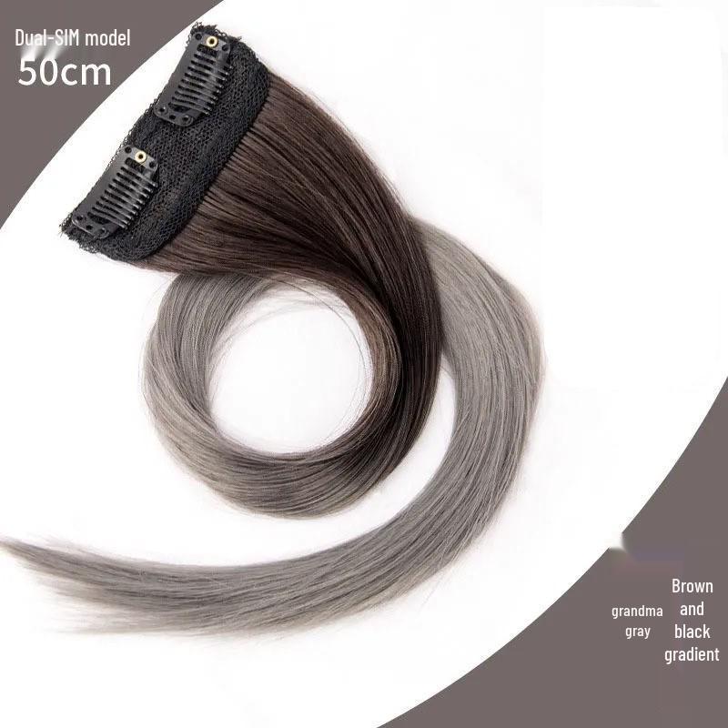 Gradient Ear-Hanging Highlight Hair Extensions - Dopamine Style, Internet Celebrity Inspired, Seamless Natural-Looking Colored Hair Pieces