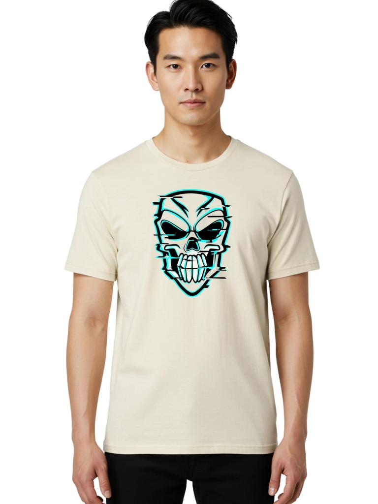 Skull-Logo Mens Graphic Tee, 100% Cotton, Casual Summer Wear