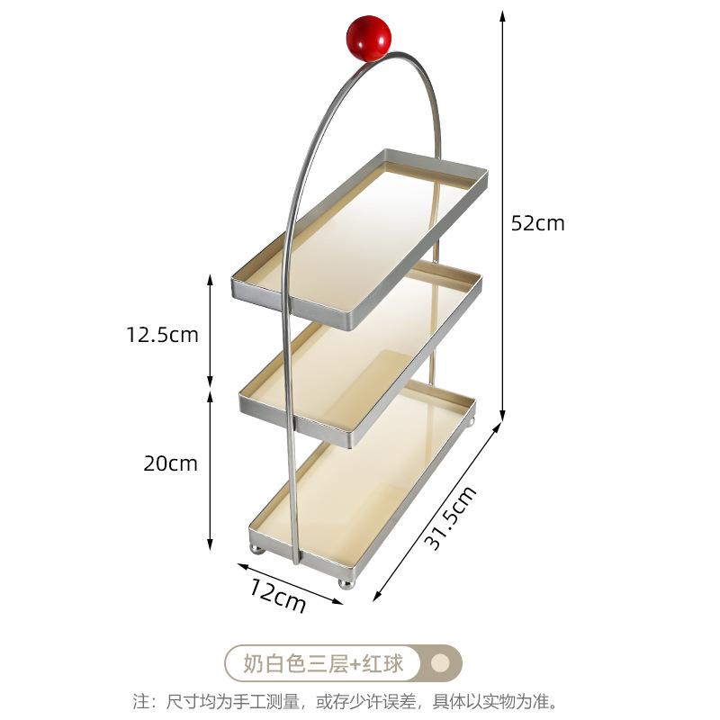 Stainless steel storage rack multi-layer desktop cup holder bathroom living room cosmetics storage rack bathroom shelves  shelf