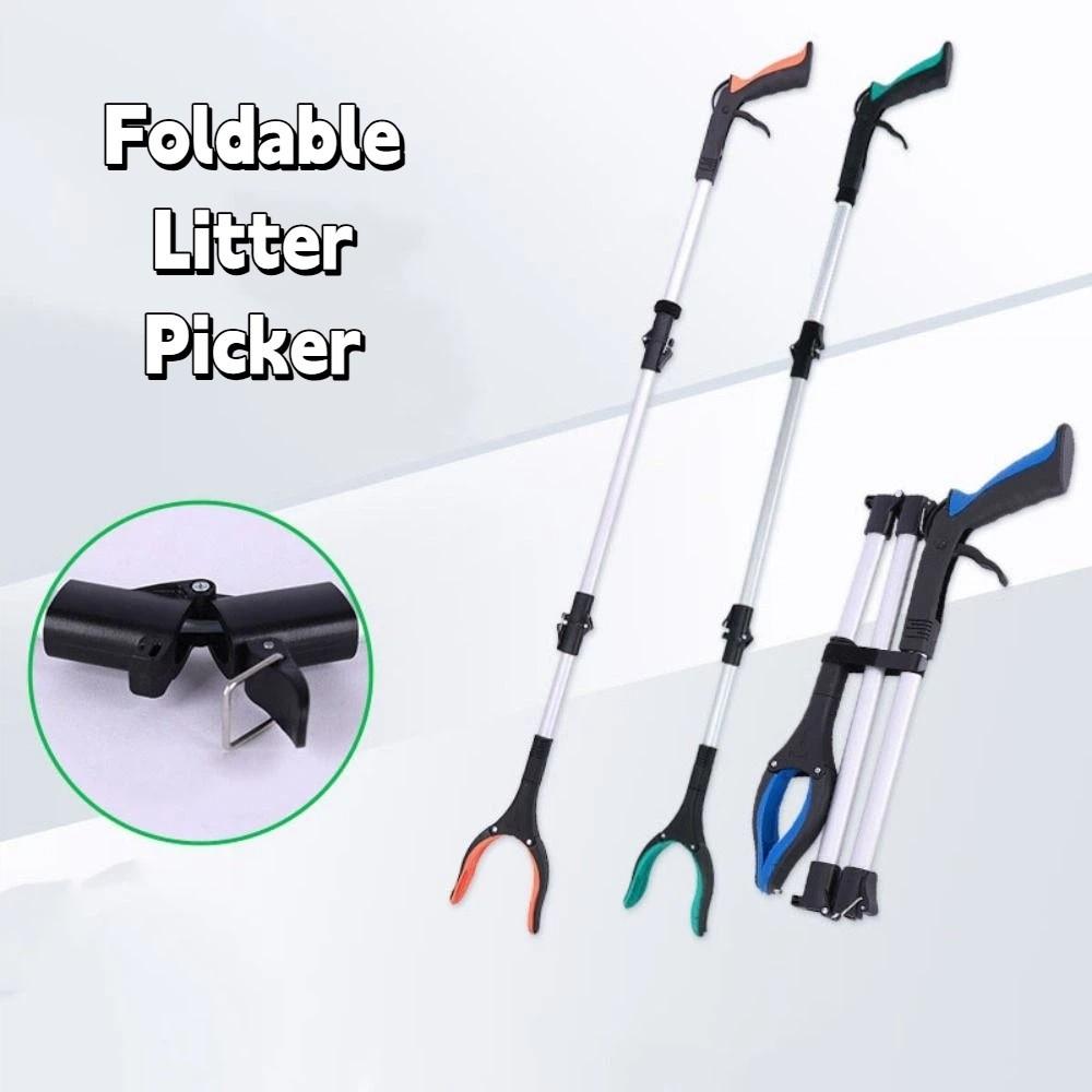 Easy To Hold Foldable Litter Picker Lightweight Wide Claw Mouth Garbage Grabber Useful Safe Trash Pick Up Stick Garden