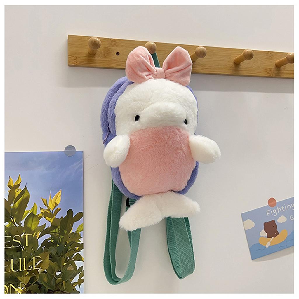 Cartoon Plush Backpack, Cute Sea Animal Doll Bag, A Stylish Backpack For Girls For Everyday Use And Commuting