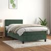 Exclusive House - Slatted Bed Base with Mattress Dark Green 100x200 Cm