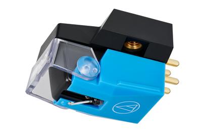 Audio-Technica AT-VM510xCB VM tipo stereo kasetė su priklijuotu apvaliu antgaliu ir aliuminio vamzdelio atrama patefonams
