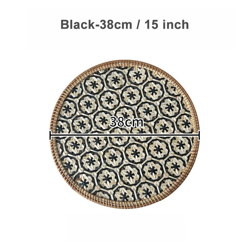 Nordic Rattan Decorative Tray Natural Wicker Handwoven Home Decor Rattan Insulation Mat Southeast Asian Ethnic Wall Decoration