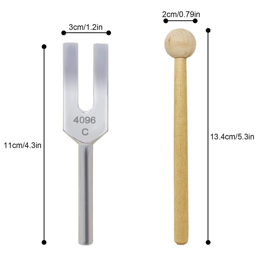 Crystal Tuner 4096Hz Tuning Fork, Natural Quartz, 5-Piece Set for Cleansing, Relaxation, Japanese Instructions Included, Fluorite WH26 - Fluorite