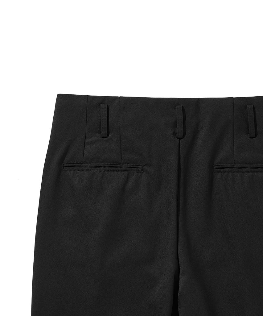 HISHANDER Unset Two Pleats Pants Black