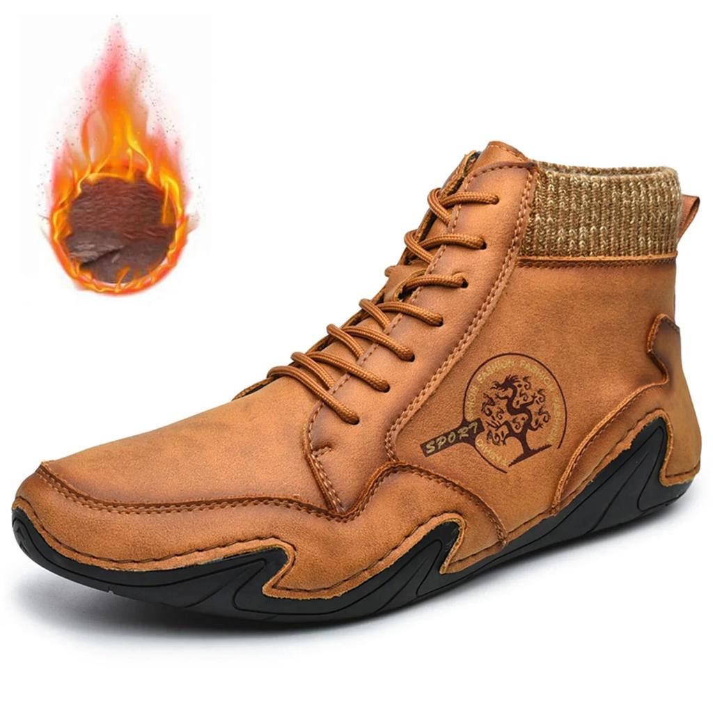 Fashion Comfortable Leather Casual Shoes For Men Lightweight and Durable Antiskid Flat Shoes For All Seasons Boots Men