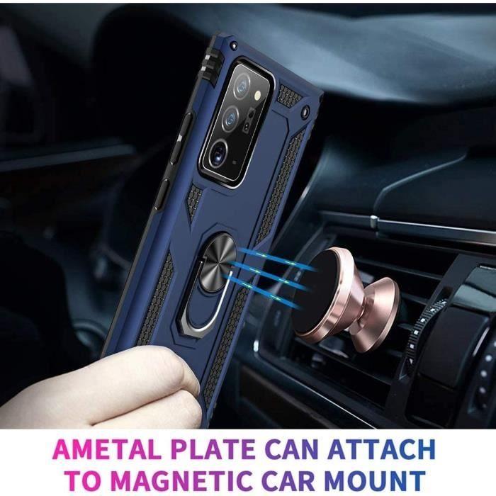 Coque de Protection - BOOLING - pour Samsung Galaxy Note 20 Ultra - Rigide - Bleu Marine - Support Magnétique 360°