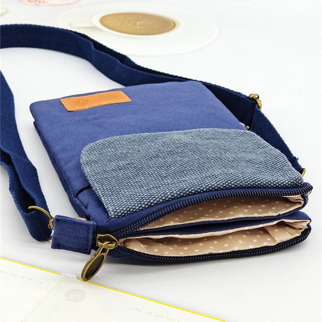 Mini Fabric Crossbody Bag  Color Contrast Cell Phone pouch  Vintage Shoulder Purse For Women Small Crossbody Bag