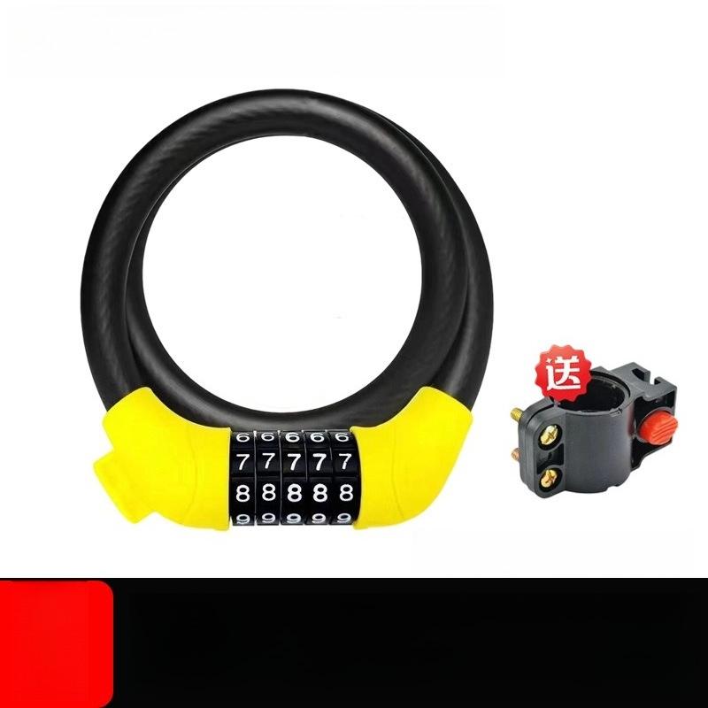 Bicycle Lock Mountain Bike Anti Theft Lock Motorcycle Electric Bike Lock Battery Car Ring Lock Password Leather Lock