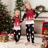 Weihnachtsdruck Süßes Familienset Schlafanzug, Hauskleidung, Familienset Langarm Oberteil Hosen Set