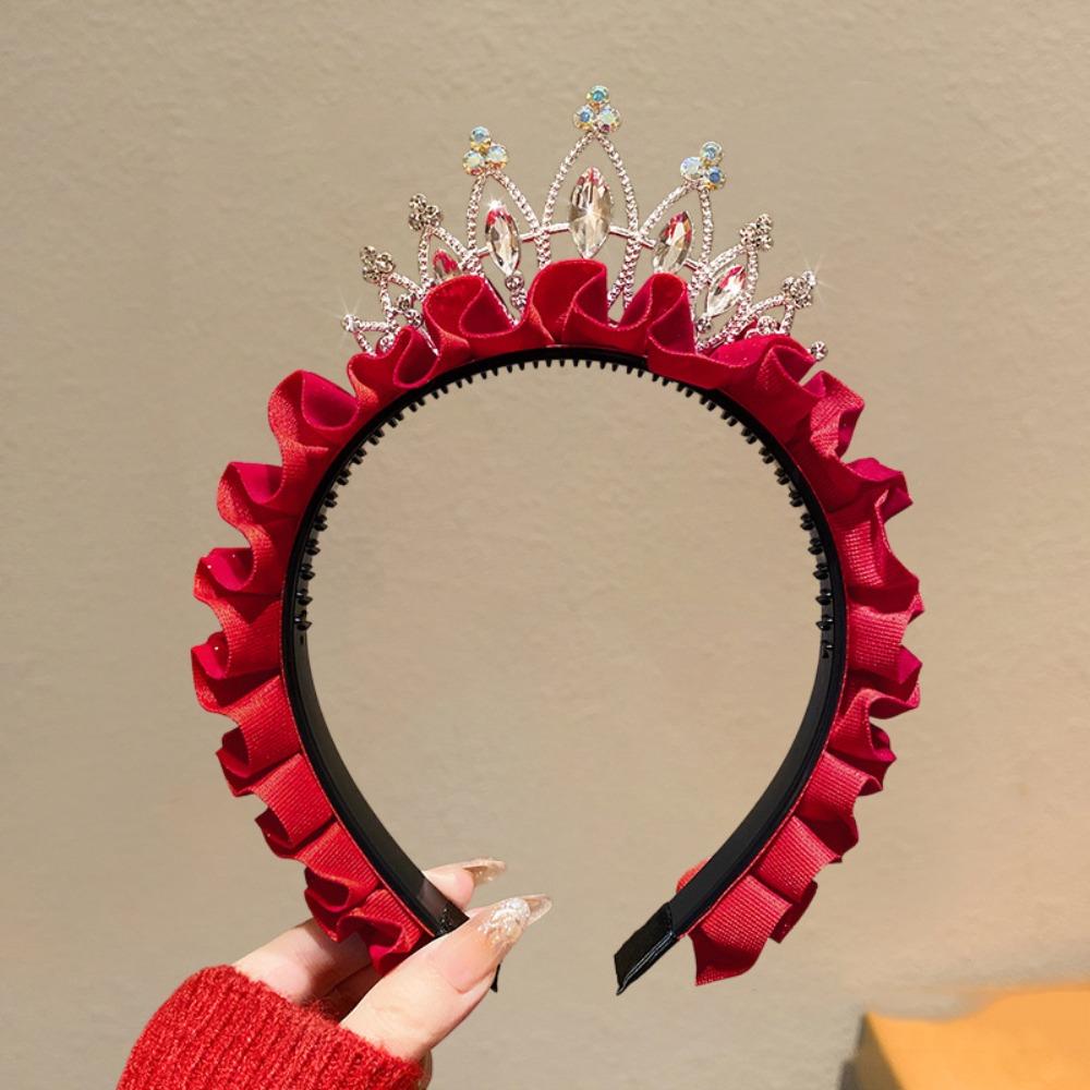 Hair Hoop New Year Headband Rhinestone Celebration Hairband Simple Princess Crown  Girl