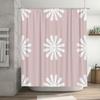 Charming Daisy Bliss: Pink and White Floral Shower Curtain for a Cozy and Whimsical Bathroom Décor