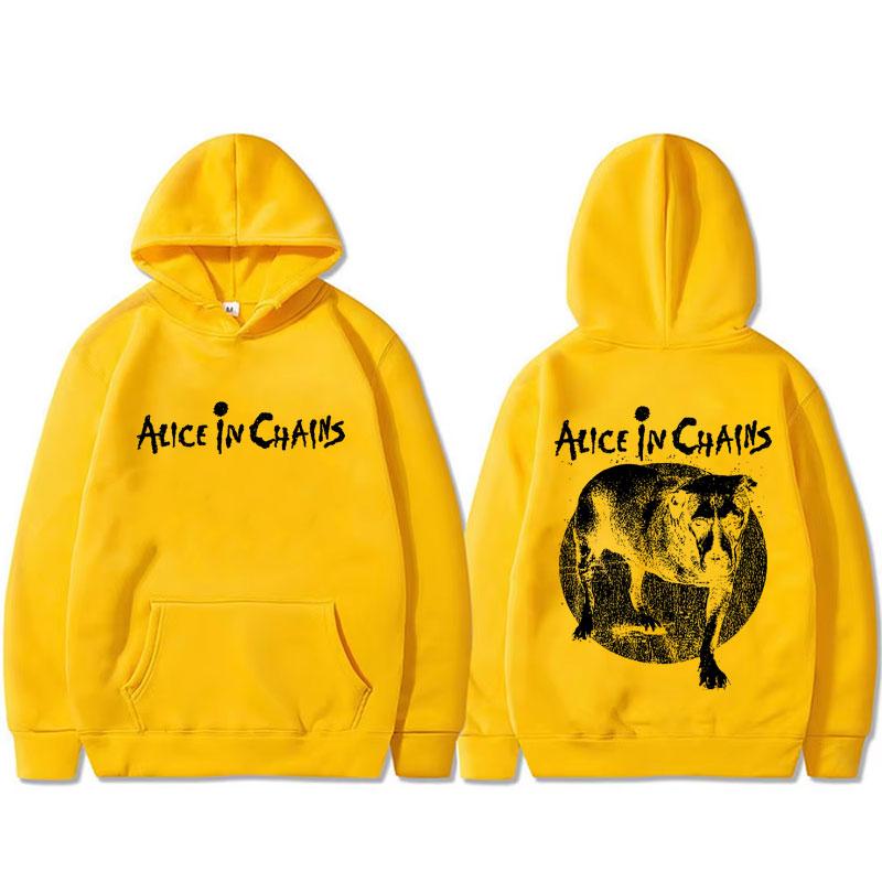 Felpa con Cappuccio Grafica Rock Band Alice in Chains Uomo Donna Casual Pile Cotone Pullover Felpe Felpa