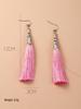 Ice Silk Tassel Earrings with Metal Cap - Korean Style Celebrity Dangle Hooks