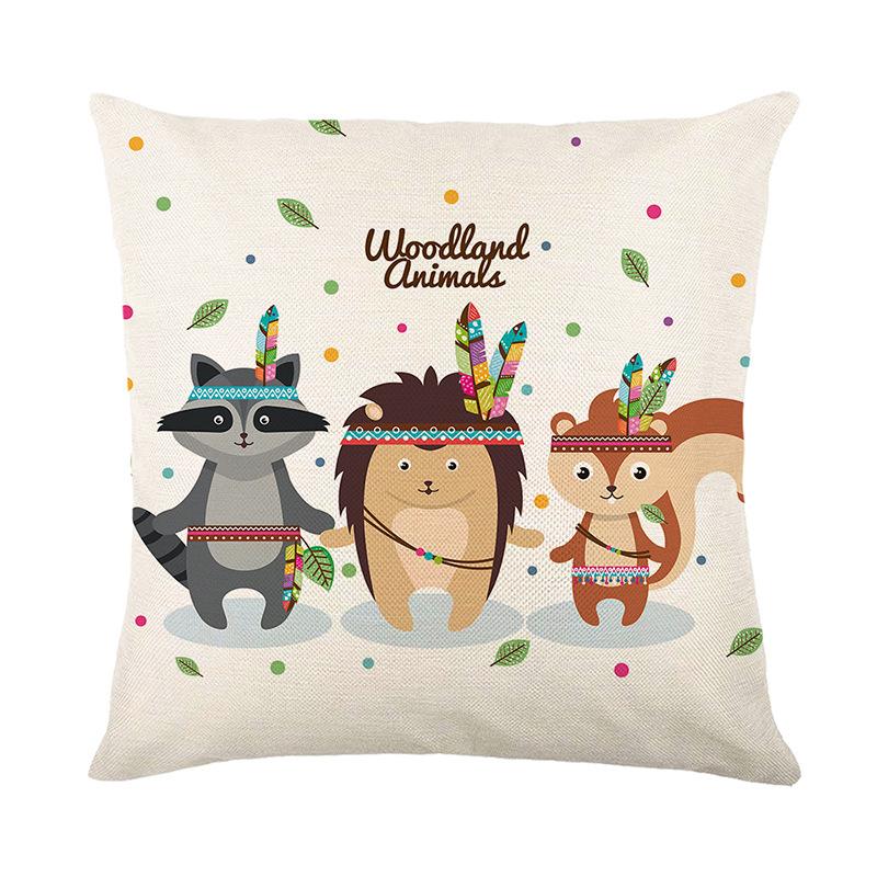 

Чехол для подушки с милым принтом животных, льняной принт, чехол для дивана, подушка для гостиной, спальни, чехол для подушки 45*45cm JYM489-9