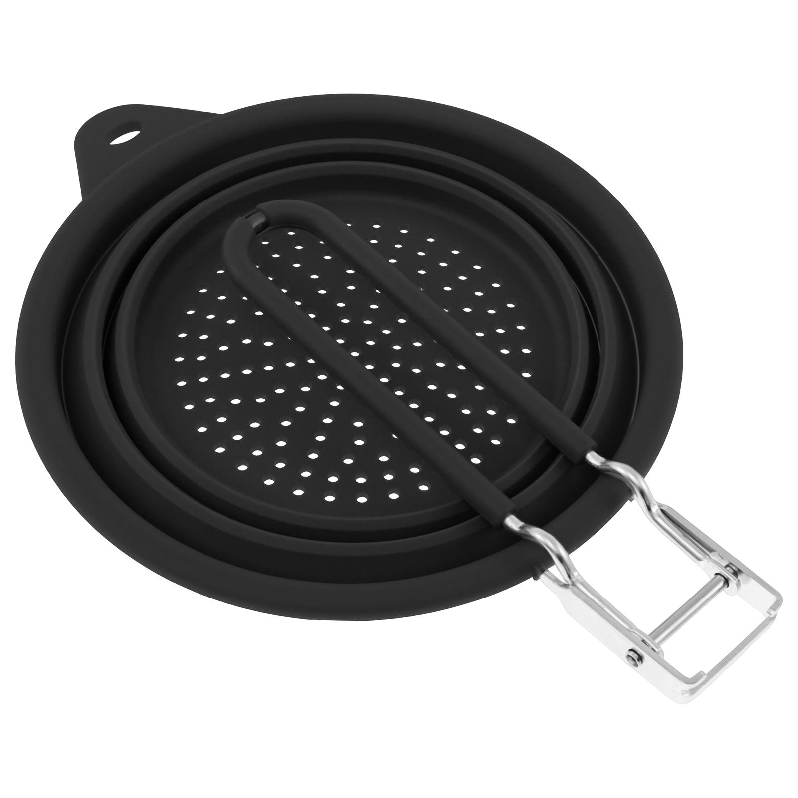 Silicone Collapsible Colander with Handle Heat Resistant Collapsible Colander Strainer Multipurpose Colander Strainer