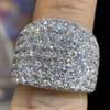 Anello Lussuoso a Faccia Larga per Donne con Scintillante Zirconia Sintetica Perfetto per Proposte, Fidanzamenti, Matrimoni Anello