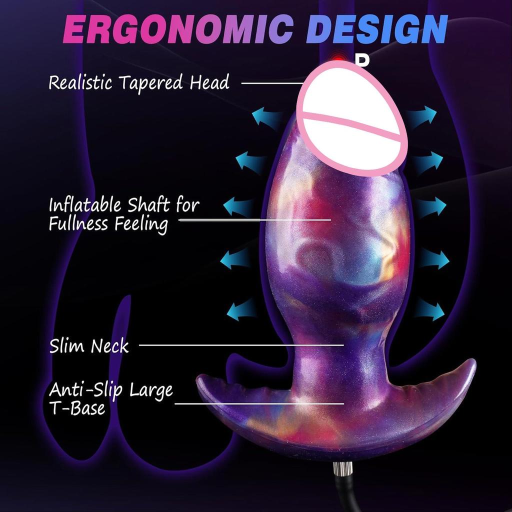 Beliebter tragbarer aufblasbarer Arschplug mit erweiterbarem Silikonpenis für Männer und Frauen