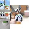 Niedlicher Panda Plüschtier Schlüsselanhänger Kurzplüsch 11cm Höhe Panda und Kaki Design